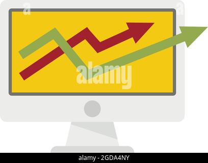 Trade war graph icon. Flat illustration of trade war graph vector icon isolated on white background Stock Vector