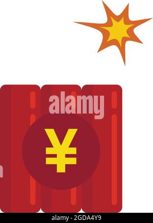 Trade war dynamite icon. Flat illustration of trade war dynamite vector icon isolated on white background Stock Vector