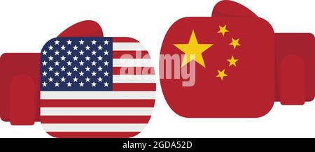 Trade war boxing gloves icon. Flat illustration of trade war boxing gloves vector icon isolated on white background Stock Vector