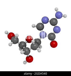 Decibatine drug molecule. 3D rendering. Stock Photo