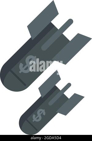 Rockets trade war icon. Flat illustration of rockets trade war vector icon isolated on white background Stock Vector