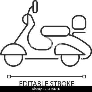 Vintage moped linear icon Stock Vector