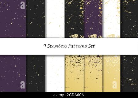 Elegant Vintage Grunge Gold Foil Textures set Stock Vector
