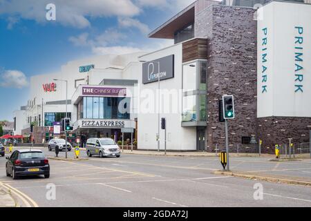 11.08.21 Bury, Greater Manchester, UK. The Rock shopping centre in Bury, Greater Manchester Stock Photo