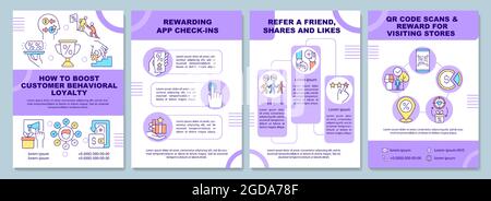 How to boost customer behavioral loyalty brochure template Stock Vector
