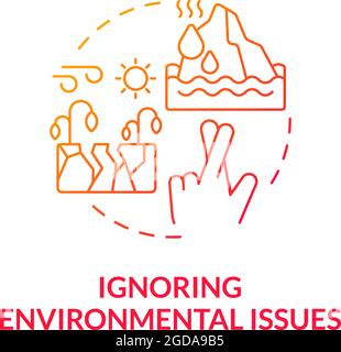 Ignoring environmental issues gradient concept icon Stock Vector