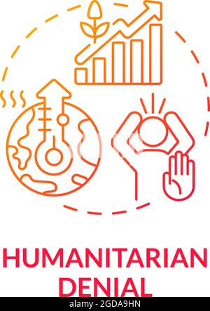 Humanitarian denial concept icon Stock Vector