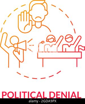 Political denial gradient concept icon Stock Vector