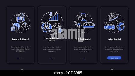 Political denial onboarding mobile app page screen Stock Vector