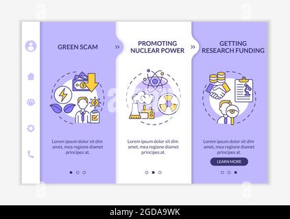 Promoting nuclear energy onboarding vector template Stock Vector