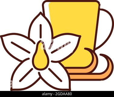 Vanilla chai tea RGB color icon Stock Vector