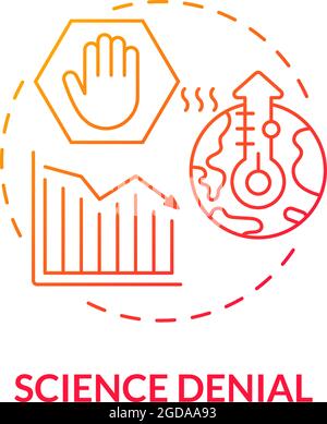Science denial gradient concept icon Stock Vector