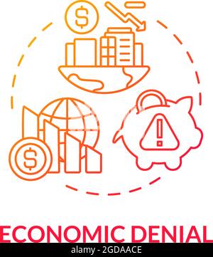 Economic denial gradient concept icon Stock Vector
