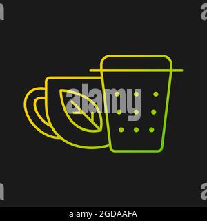 Metal tea infuser, strainer gradient vector icon for dark theme Stock Vector