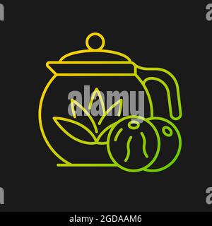 Blooming tea gradient vector icon for dark theme Stock Vector