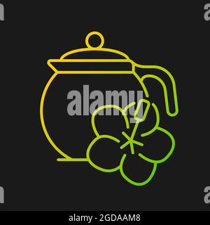 Hibiscus tea gradient vector icon for dark theme Stock Vector