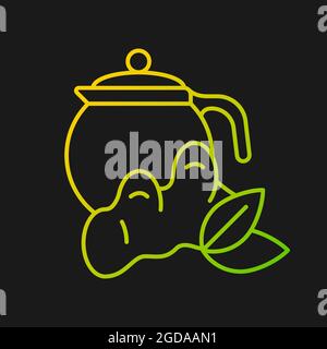 Ginger tea gradient vector icon for dark theme Stock Vector