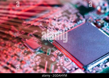 Cyberattack from the Internet on a computer Stock Photo