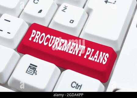 Handwriting text Procurement Plans. Business approach determining the timeframes for their procurement Fixing Internet Problems Concept, Sending Error Stock Photo