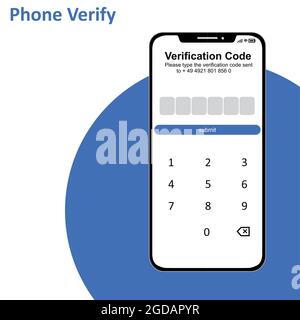 The process of checking the code by phone number. Authorization. Authorization design. UI UX Design Stock Vector