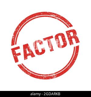 FACTOR text written on red grungy zig zag borders round stamp Stock ...
