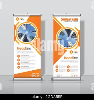 Orange, Roll up Banner Design, Business  Abstract Vertical Template Vector Cover Abstract Modern Rectangle Size. Stock Vector