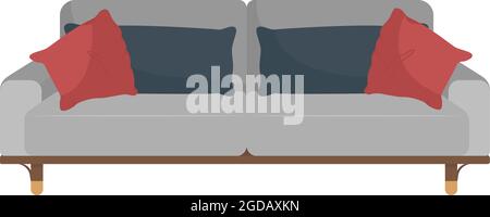 Modern sofa for living room semi flat color vector object Stock Vector