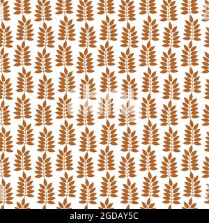 Ash leaves placed vertically in several rows on a transparent color background Stock Vector