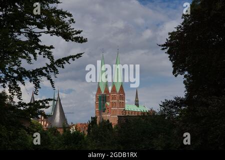 St Mary's Church in Luebeck from rare perspektive Stock Photo