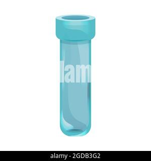 Empty Bottle for liquid potion elixir lab game icon in cartoon style isolated on white background. Glass jar, spooky wizard, alchemy asset. Vector illustration Stock Vector