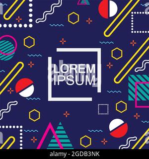 Memphis background with abstract colorful geometric shape, can be used for banner sale, wallpaper, for, brochure,Magazine Cover, Poster, Etc. Stock Vector