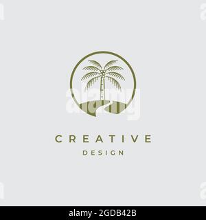 Palm tree logo design vector template Stock Vector