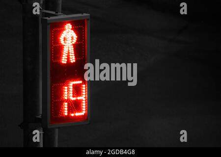 Stop COVID-19. Conceptual image of traffic light signal. Copy space Stock Photo