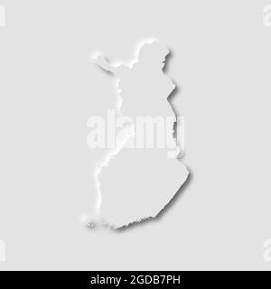 Finland map in neumorphism style on white background, vector illustration Stock Vector