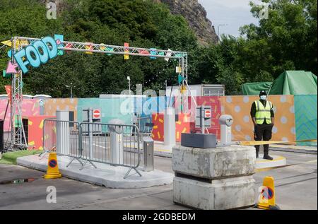 Edinburgh, Scotland, Uk. 12th Aug, 2021. Edinburgh Scotland, UK August 12 2021. MultiStory is a new festival hub at the Edinburgh Fringe with an open-air performance stage, local street food stalls and bars. credit alamy live news Stock Photo