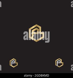Alphabet Initials logo PB, BP, B and P Stock Vector