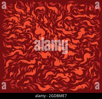 Flames. Editable hand drawn illustration. Vector engraving. Isolated on black background. 8 EPS Stock Vector