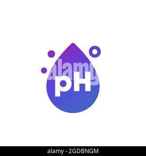 ph icon with a drop, vector Stock Vector