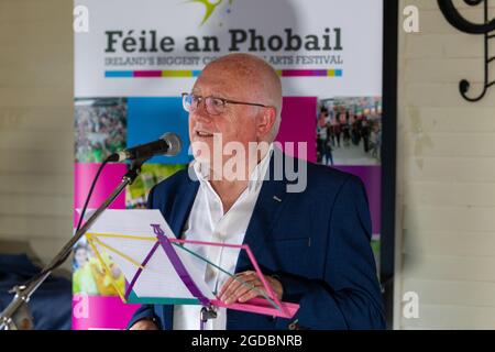 Belfast, UK. 12th Aug, 2021. 12/08/2021 Danny Morrison at Scribes At The Rock. Part of Feile an Phobail. Credit: Bonzo/Alamy Live News Stock Photo