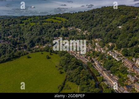 Matlock Bath Aerial Drone View Derbyshire Stock Photo