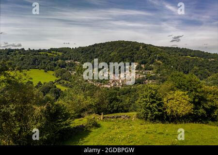 Matlock Bath Aerial Drone View Derbyshire Stock Photo