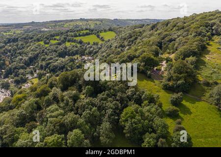 Matlock Bath Aerial Drone View Derbyshire Stock Photo