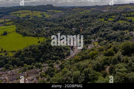 Matlock Bath Aerial Drone View Derbyshire Stock Photo