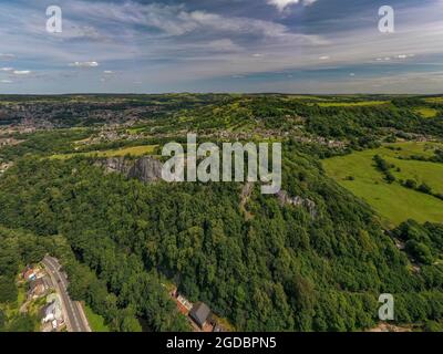 Matlock Bath Aerial Drone View Derbyshire Stock Photo