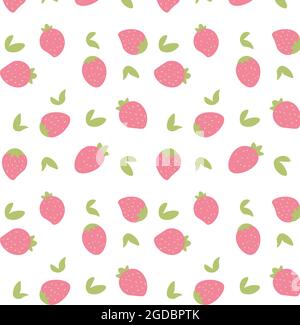 Strawberry Hand Draw Seamless Cute Pattern. Summer red berries on a white  background for baby fabric design, wrapping paper, Wallpaper, and other  thin Stock Vector Image & Art - Alamy