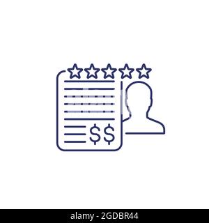 credit rating line icon on white Stock Vector
