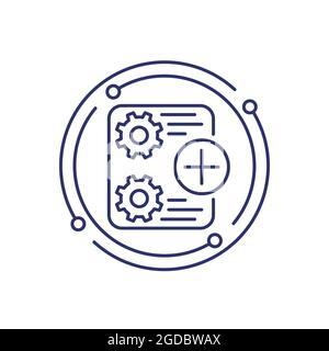add new project, task line icon, vector Stock Vector