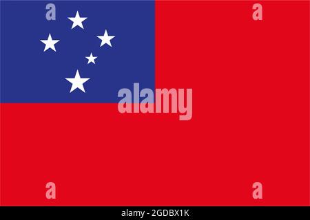 Independent State of Samoa flag blowing in the wind. Background texture. Apia. 3d Illustration. 3d Render. Stock Photo