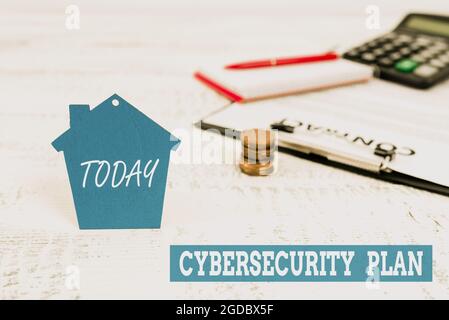 Conceptual caption Cybersecurity Plan. Conceptual photo Techniques of protecting computer and system from attacks Selling Land Ownership, Investing On Stock Photo