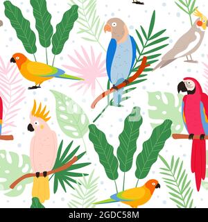 Exotic Tropical Birds Parrots Hawaii Print Leggings